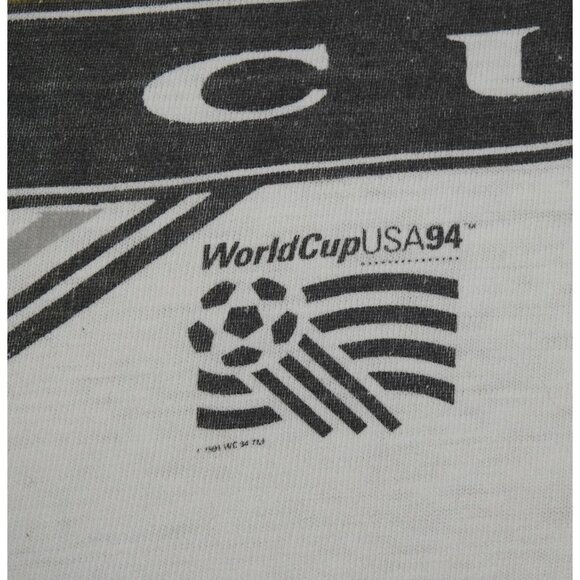 Vintage 1994 Germany World Cup Spellout Single Stitch T-Shirt Medium - Picture 2 of 9